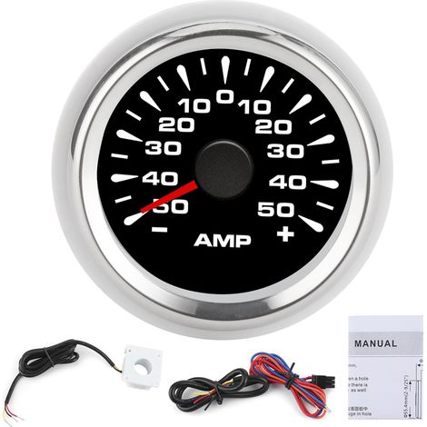 50A IP67 wasserdichtes LCD-Amperemeter – Schwarzes Zifferblatt, silbernes Gehäuse, Schrittmotor, universelle Digitalanzeige (1/5)