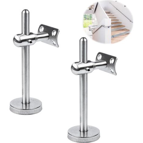 2 Pièces Support de Main Courante, Réglable Acier Inoxydable Supports Muraux Pour Couloirs, en Acier Inoxydable Poli Pour Montage Mural Socle de Main Courante, Rampe Escalier (1/5)