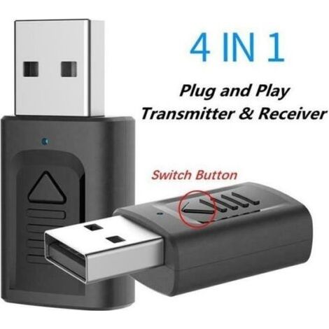 Cle Usb Bluetooth V5.0 Mini Adapateur 4 en 1 Dongle Sans Fil pour PC (1/3)