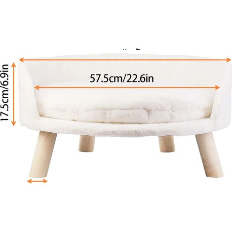 Canapé Lit pour Animaux, Coussin Doux, Usage Intérieur, 61.5cm (1/2)