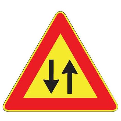 SEGNALE CANTIERE FIG. 387 'DOPPIO SENSO DI CIRCOLAZIONE' 90 cm