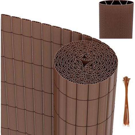 Wolketon PVC Sichtschutzmatte Balkon – Stabiler Wind- & Sichtschutzfür Balkone und Gärten, Terrasse & Zaun Braun 100x300cm