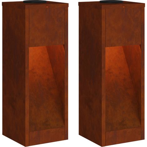 Lumière de Chemin LED Solaire 2 pcs Bronze Acier patiné