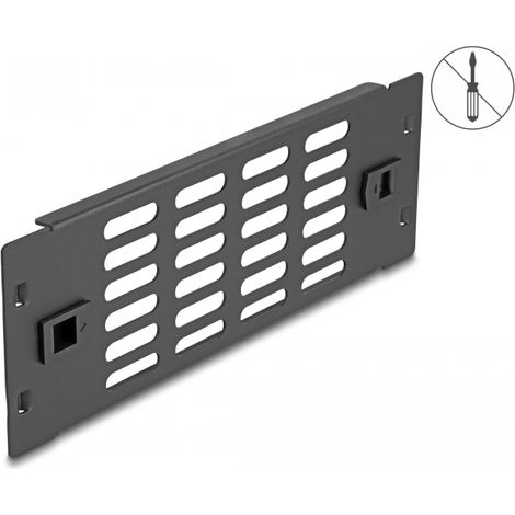 Delock Panel de gabinete de red con ranuras de ventilaciÃ³n sin herramientas de 10 2U negro