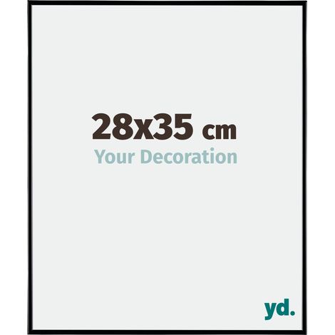 Your Decoration - 28x35 cm - Cadre Photo en Plastique Avec Verre acrylique - Anti-Reflet - Excellente Qualité - Noir Très Brillant - Cadre Decoration Murale - Evry. (1/5)