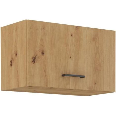 MODENA - Mobile alto con cappa - 1 porta - 60 x 31 x 72 cm - Rovere artigianale / Nero opaco
