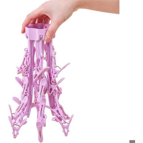 1 séchoir à chaussettes pliable bleu (24 pièces) (1/5)