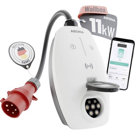 [GEBRAUCHT] B-Ware Absina Wallbox Typ 2 Mode 3 16 A 11 kW App RFID Elektrofahrzeug Ladelösung