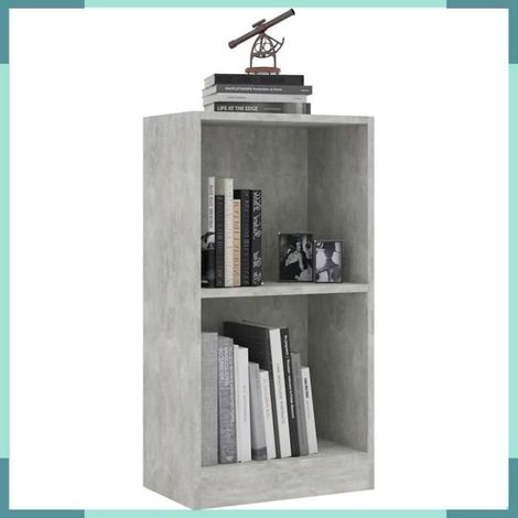 800823 Bibliothèque gris béton 40x24x75 cm bois d'ingénierie (1/4)