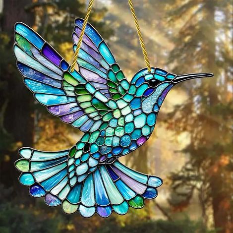 Oiseau - Colibri Décoration Fenêtre Noël - En Acrylique - Pour Arbre De Noël, Cheminée Ou Vitre - Lot De 1 (1/5)