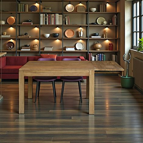 Table extensible en bois recyclé de teck 160-210 cm VADOD (1/2)