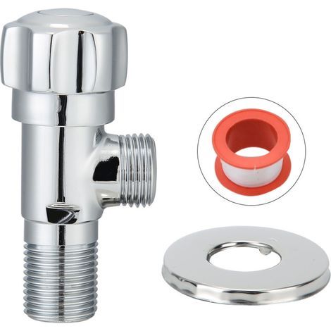 G1/2in Copper Angle Valve Water Stop Valve for Washbasin Kitchen Faucet Water Heater Toilet-- (1/5)