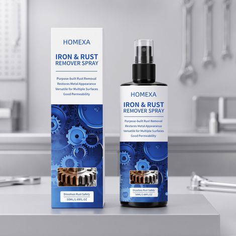 Rostentferner, Haushaltsreiniger und Pflegemittel für Metalloberflächen, feuchtigkeitsabweisend, rostfrei, aufhellend, polierend und pflegend – 50 ml -- DE (1/5)