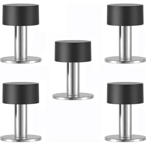 Stück selbstklebende Türstopper aus Edelstahl mit stoßdämpfendem Gummi (60 mm) (1/5)