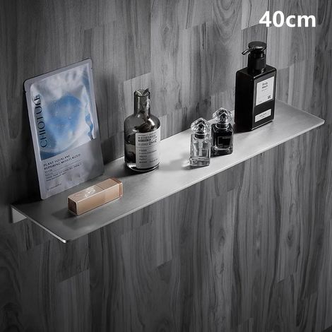 Étagère de rangement de salle de bain en acier inoxydable 304 (40 cm, finition brossée) / Étagère d'angle de douche chromée brossée / Accessoires de salle de bain multifonctionnels (1/5)