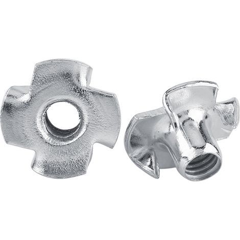 Écrou en T en acier métallique à quatre dents pour outils de travail du bois (M4 x 50 pièces) (1/3)