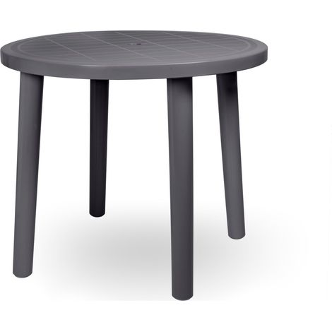 Mesa redonda reciclada exterior Ø86 gris volcánico OLOT garbar
