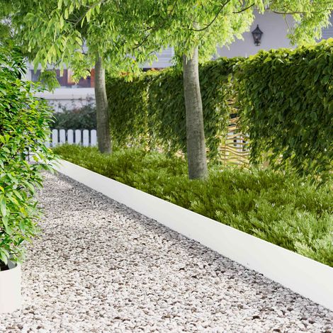 Teenpull – Raseneinfassung 10 pcs 103 x 25 cm Stahl Weiß (1/5)