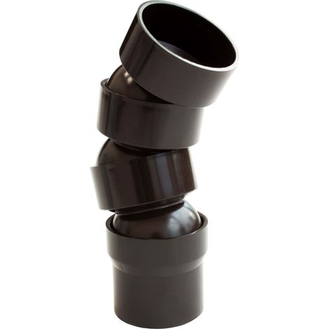 INEFA Flexibler Regenrohrbogen, PVC Dachrinnenzubehör, einfache Steckmontage, Made in Germany - DN50 / 50mm 45-67 Grad, 3 Bogenstücke Dunkelbraun