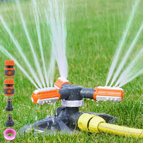 Arroseur De Pelouse De Jardin, Arroseur d'eau À Rotation À 360 °, Arroseur De Système D'arrosage Rotatif À 3 Bras pour Trépied D'arrosage D'irrigation De Grande Surface (1/5)
