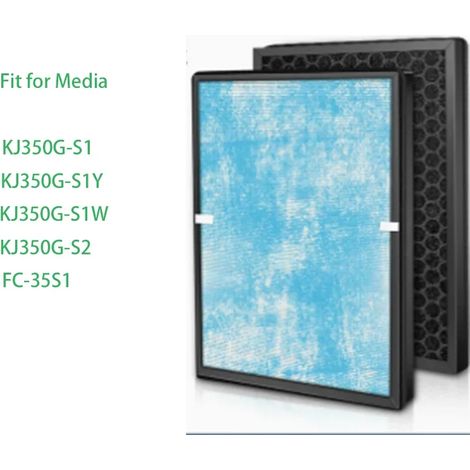 Filtre combiné (HEPA et à charbon actif) compatible avec les purificateurs d'air Midea KJ350G-S1/S1Y/S1W/S2 FC-35S1 (380 x 280 x 45 mm). (1/4)