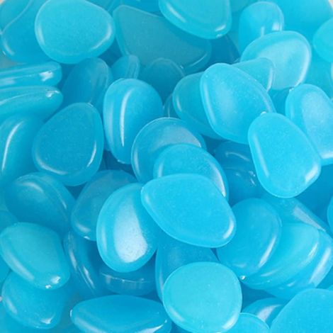 300 Pièces Pierre Lumineuse Galet Lumineux Cailloux Brillants dans Le Noir pavés pour Maison Jardin Passerelle Aquarium Patio Pelouse Décoratives Bleu Profond 17-13mm (1/5)