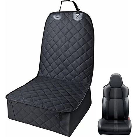Housse de siège avant pour chiens : imperméable, antidérapante, résistante aux rayures, noire, universelle, pour voitures, fourgonnettes et SUV (1/4)