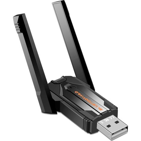 Bluetooth 6.0 USB-Dongle-Adapter für PC, Bluetooth-USB-Mausadapter, unterstützt bis zu 5 Geräte gleichzeitig, große Reichweite, geringe Latenz, kompatibel mit Windows 11/10/8.1, Dual-SIM (1/5)