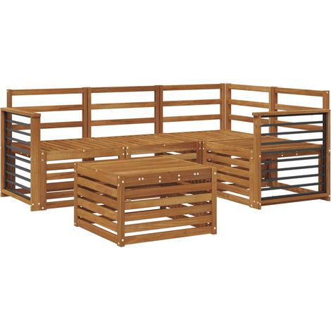 Outdoor Sofa Set 5 pcs Natural Solid Acacia Wood vidaXL (1/5)