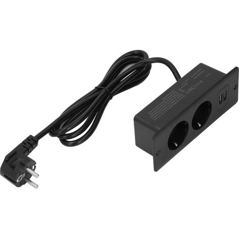Prise de Table Dissimulée, Conception Intégrée Innovante, Prise de Courant Intégrée pour des Solutions de Charge élégantes, PC Ignifuge, 1 X (BLACK) (1/5)