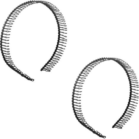 Set mit 2 schwarzen Metallkamm-Haarreifen für Damen (1/5)