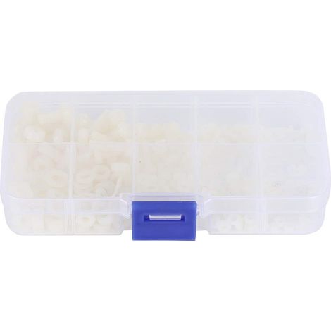 270 pièces/boîte M2/M2.5/M3/M4/M5 Kit d'assortiment de rondelles d'écrous à vis en Nylon, vis à tête cylindrique Phillips, écrous, rondelles Plates, Attaches matérielles (White) (1/5)