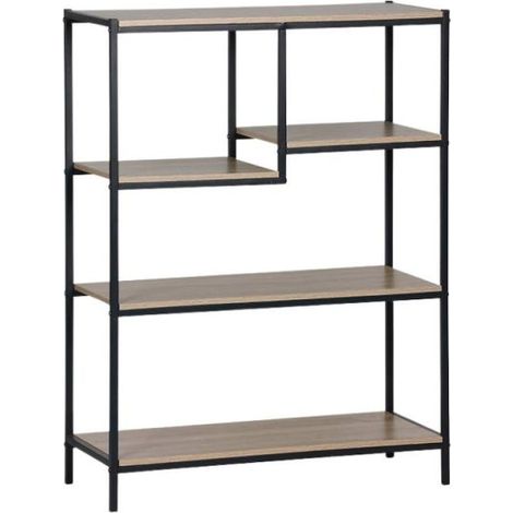 Estanterías - Estantería Divo Multiusos Madera-Metal - Negro