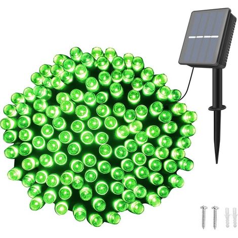 Guirlande Lumineuse Solaire, Dalugo 22M 200 LED Lampes Solaires Jardin Extérieur Étanche 8 Modes Guirlandes Lumineuses Solaires Pour Arbre De Noël, Cour, Patio, Maison, Mariage, Fête (Vert) (1/5)