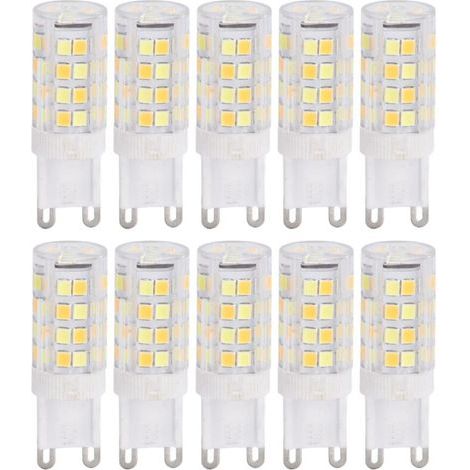 Lampe LED G9 220V, 10 pièces, ampoule LED en céramique à intensité variable, lampe de remplacement halogène pour lustre G9 5W 52LED (1/4)