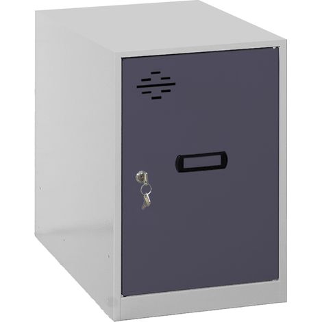 SimonRack Armadietto Spogliatoio Metallico Piccolo, 475x300x500 mm, Armadietto con Chiave, Grigio/Antracite - Simonlocker