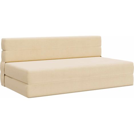 Klappsofa Bett Creme 152 x 86,5 x 60 cm Stoff vidaXL