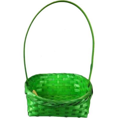Cestino rettangolare con manico verde, 24x22x37 cm (1/2)