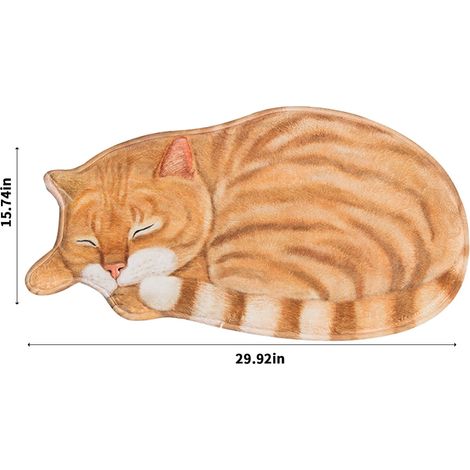 Tapis De Salle De Bain - Imprimé Chat 3D - Absorbant Non Glissant - Séchage Rapide - Ultra Doux - 40 X 79 Cm - 1 Pièce