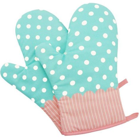 Ofenhandschuhe - Ulisem - Set 2-tlg. - Anti-Rutsch - Hitzeschutz 180°C - Türkis (1/5)