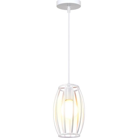 Suspension Luminaire D'Intérieur Rétro Lustre Vintage Plafonnier En Métal Pour Chambre À Coucher, Salon, Salle À Manger, Cuisine Blanc (1/5)