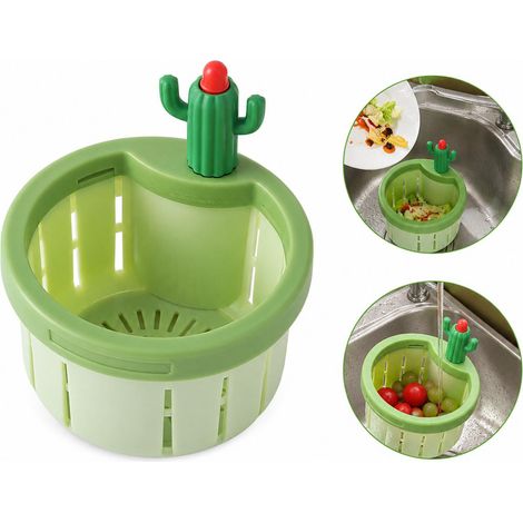 Filtre d'Évier Cactus, Panier Collecteur à Déchets, ABS, pour Évier Cuisine et Lavabo, jusqu'à 7,8 cm,... (1/5)