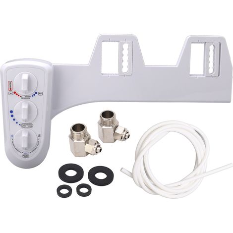 Lavette WC bidet double buse auto-nettoyante eau chaude froide non électrique pour toilettes accessoire spray siège salle de bain (1/5)