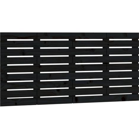 Accessorio testiera letto pensile camera da letto 126 x 3 x 63 cm legno massello nero TDL0202547
