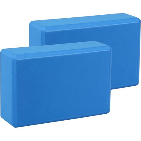 Lot 2 Briques Yoga Blocs de Yoga stabilité EVA pour la méditation Yoga Pilates Soutenir et Renforcer Les Poses 23 x 15 x 7.5cm, bleu