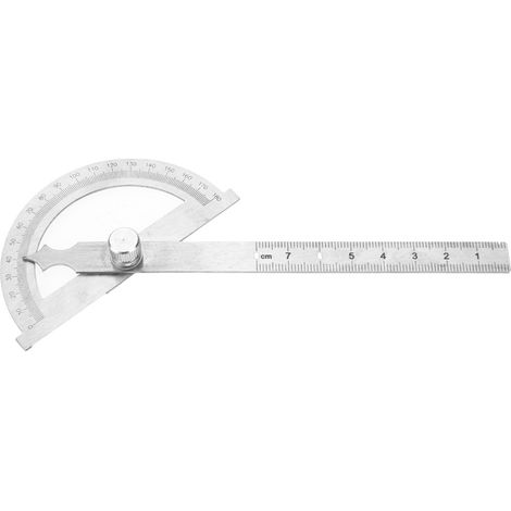 Rapporteur d'angle goniomètre en acier inoxydable 0-180°, règle de 15 cm, 80 x 120 mm (1/5)