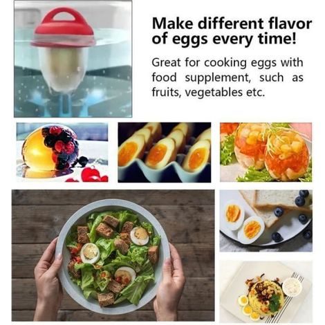 Cuiseur à oeufs dur et doux, silicone antiadhésif, sans coquille, bouilli, braconnier, vapeur Paquet (1/4)