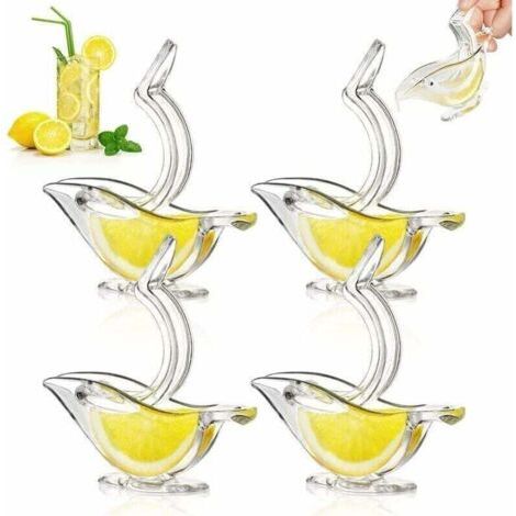 Presse-Citron Individuel Design Deluxe, Presse-Agrumes Manuel, Presse à Main, Vaisselle en Acrylique Transparente, Vaisselle de Service (4PCS Blanc)