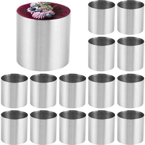 Set of 15 Stainless Steel Pastry Circles - Diameter 5 x H 5 cm - Foam Circles without Bottom for Mini Desserts, Individual Cakes, Tartars and Table Dressing (1/5)