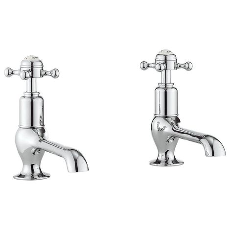 Robinetterie Crosswater Belgravia - eau froide / chaude - 2 trous - poignée croix - chrome